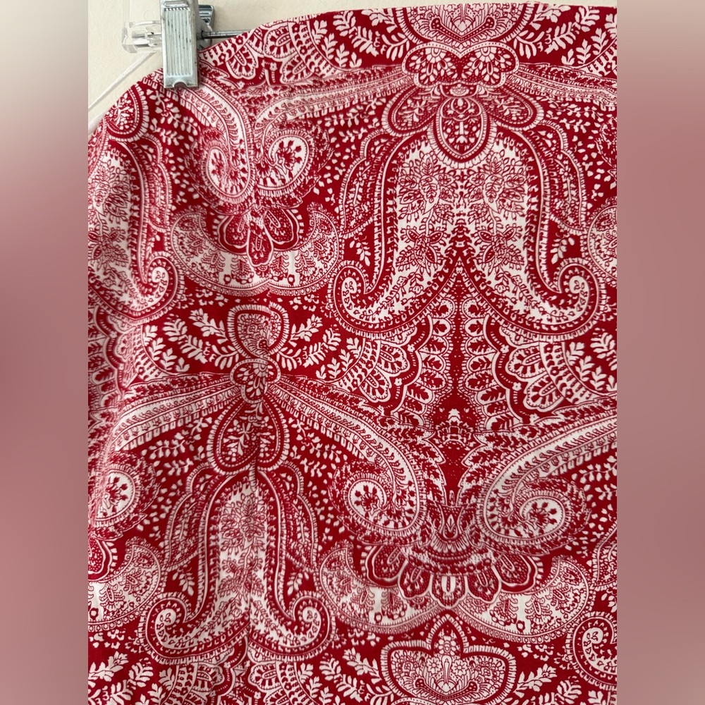 Plus Size 18 Strapless Mini Dress Red and White Paisley Bandana Western - Picture 8 of 13